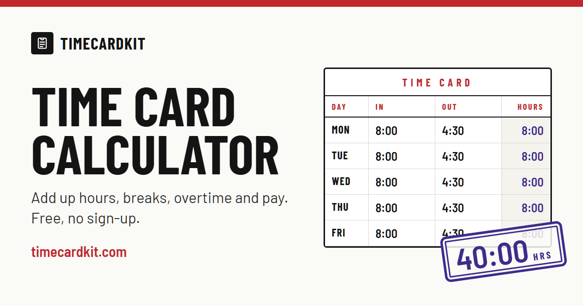 Monthly Timesheet Calculator – Hours, Overtime & Pay